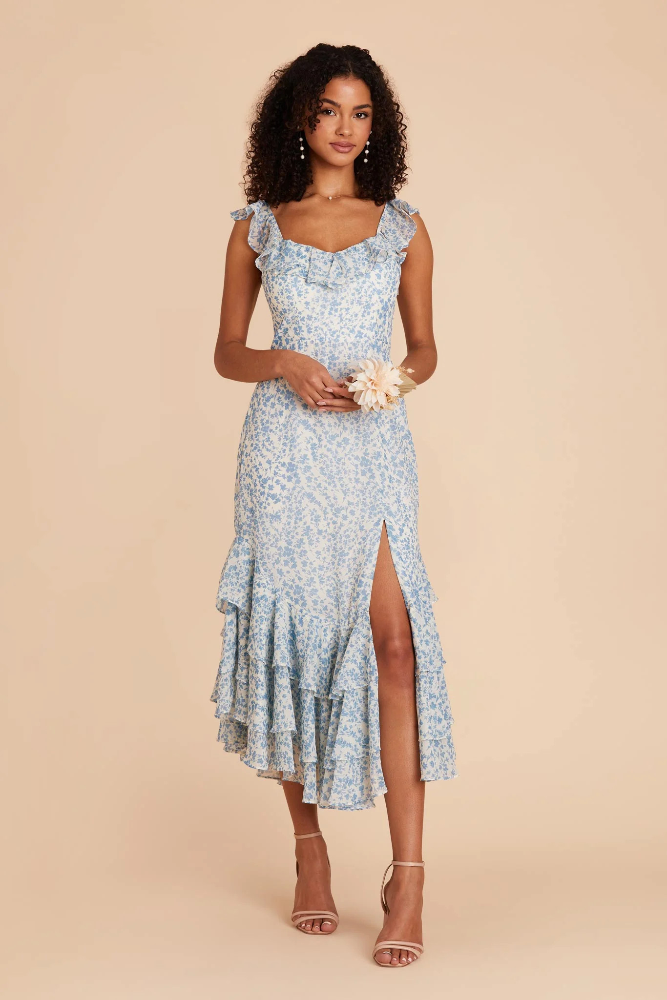 Ginny Chiffon Dress - Blue Dreamy Ditsy | Birdy Grey