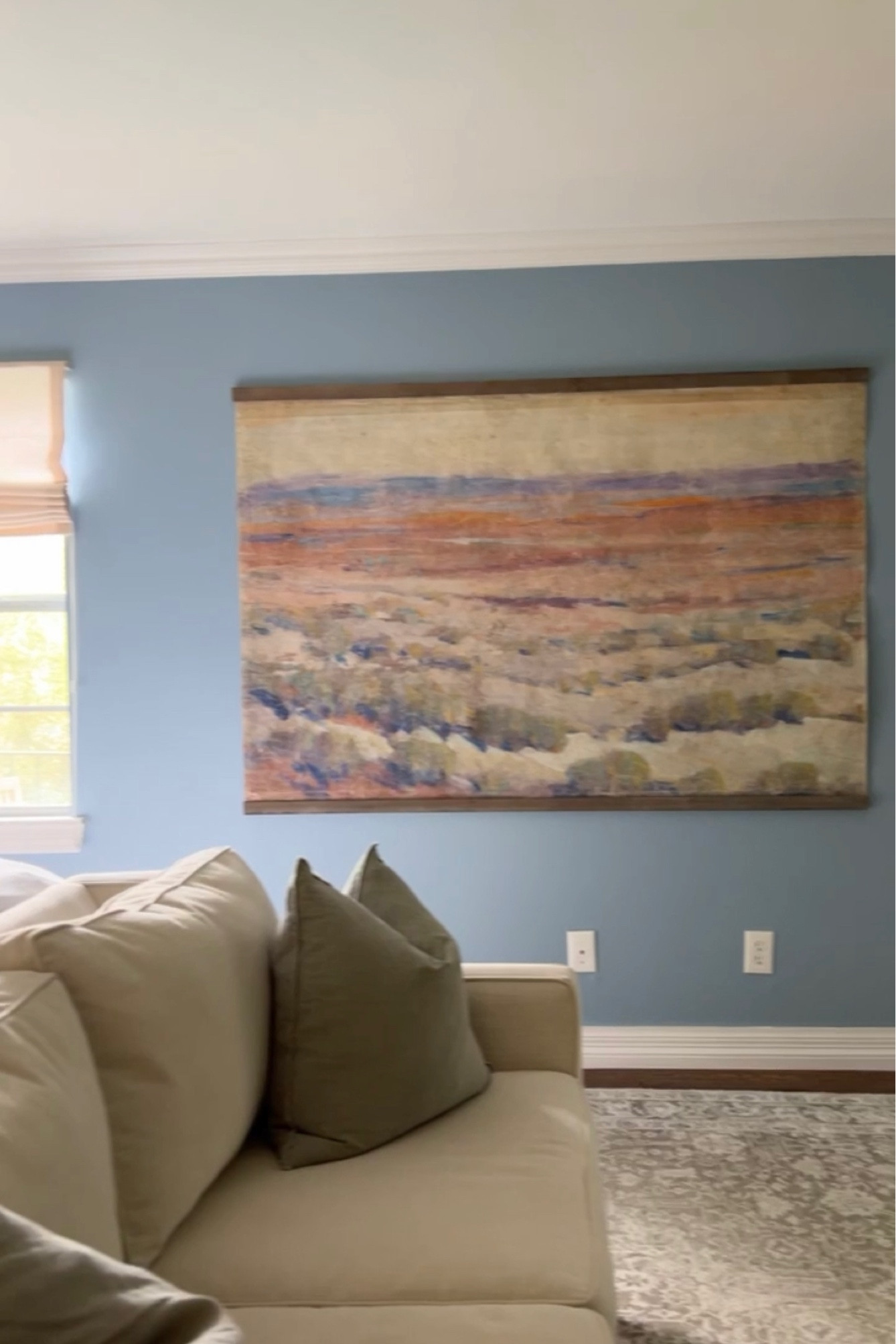 A tapestry can be the easiest and most cost effective way to hang an XL piece of art! 

A framed art equivelant would be 5x the price!

Wall art, large wall art, natural art, landscape, nature, sunset, earth tones, Anthropologie finds, savings, how to fill a large empty wall, bedroom decor, transitional decor, home decor, interior designer, Shannon Russo Interiors

#LTKFind #LTKstyletip #LTKhome