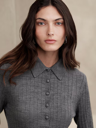 Nezha Merino Sweater Polo | Banana Republic (US)