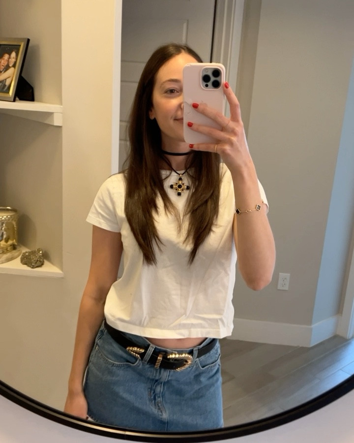 Country concert outfit! Necklace is and boots are on sale!

Jean skirt, black cowboy boots, white tee, black belt

#LTKFindsUnder100 #LTKFestival #LTKStyleTip