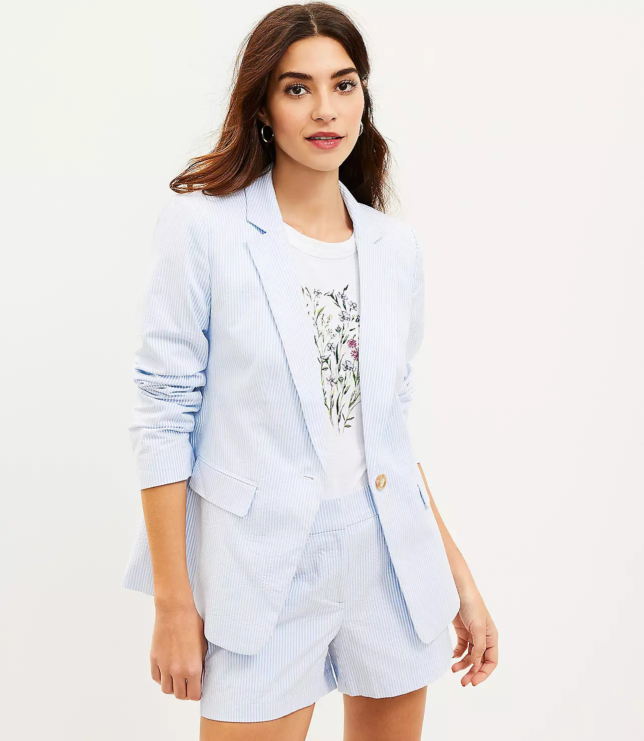 Seersucker Modern Blazer | LOFT
