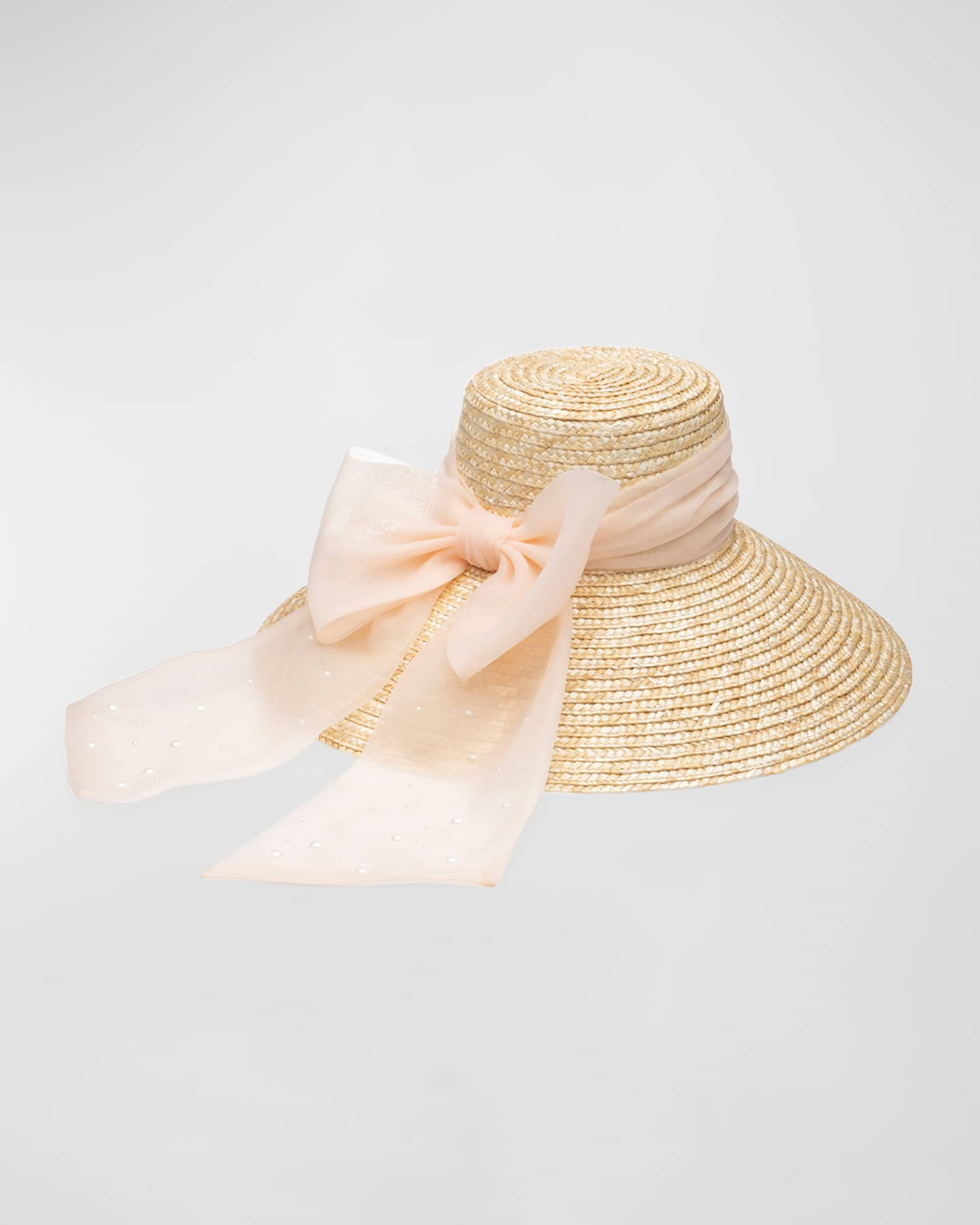 Eugenia Kim Mirabel Natural Straw Wide-Brim Sun Hat with Bow | Neiman Marcus