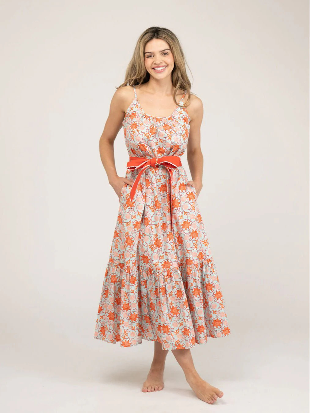 The Sunny Dress | Red Garden Swirl | Beau & Ro