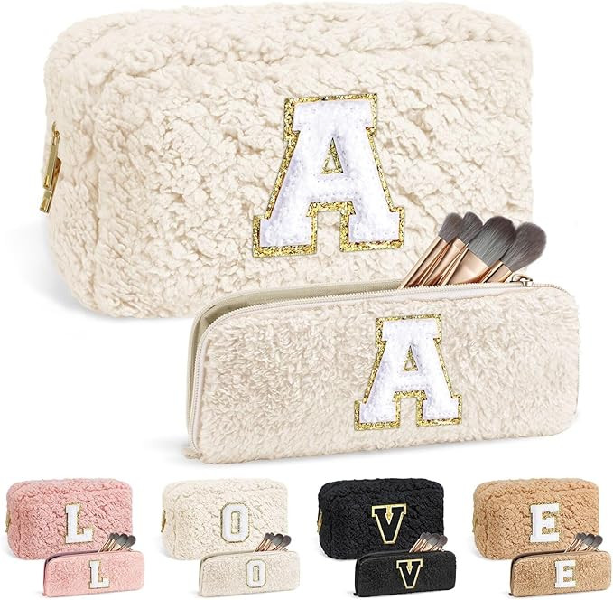 YOOLIFE Personalized Gifts for Women, Initial Makeup Bag with Makeup Brush Pouch Bridal Shower Gi... | Amazon (US)