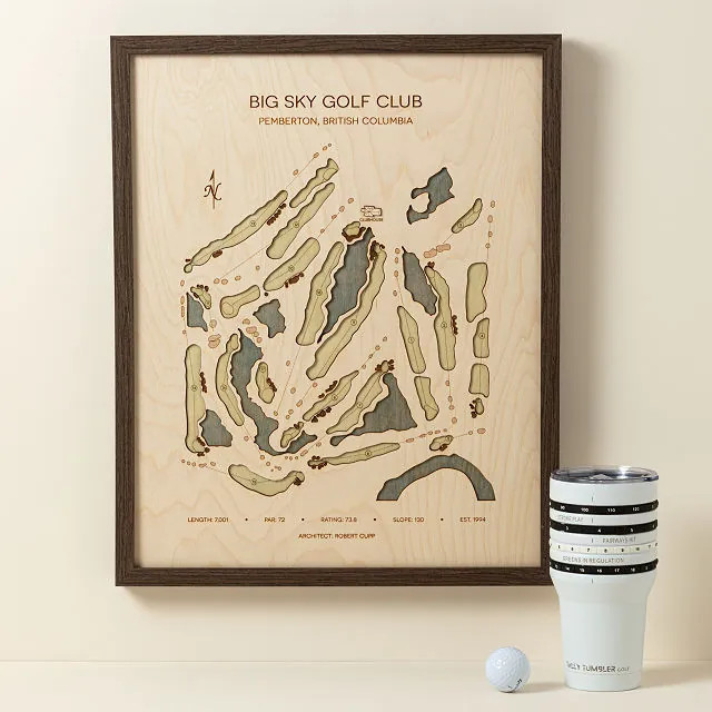 3D Wooden Custom Golf Course Map | UncommonGoods