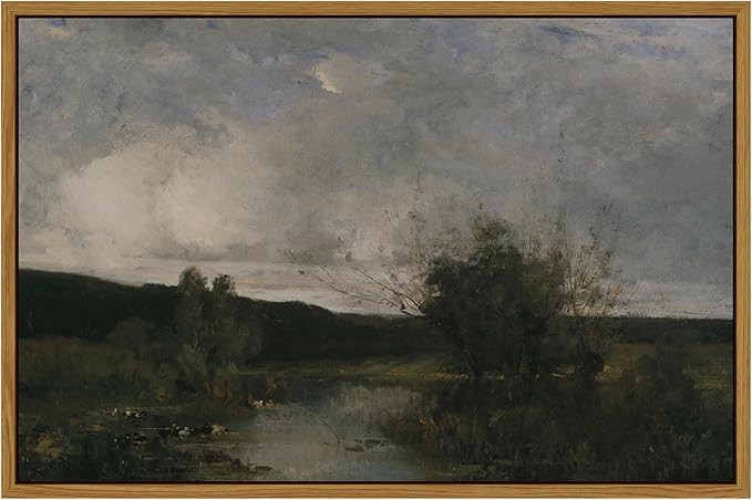 ARPEOTCY Landscape Framed Wall Art, Evening Sky River Living Room Art Decor Aesthetic, 16x24 Inch... | Amazon (US)