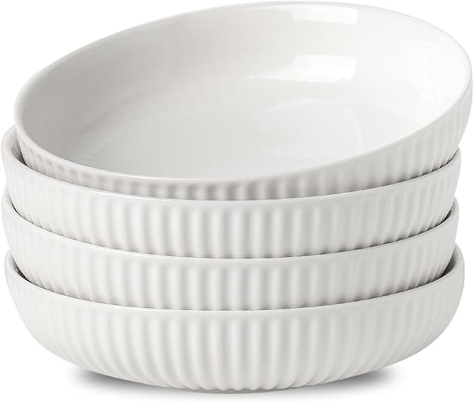 Hasense 8 Inch Pasta Bowls, 30 oz Ceramic Dinner Bowls Set of 4, Bowl Plates for Kitchen, Salad, ... | Amazon (US)