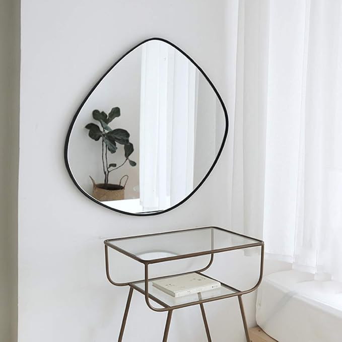 Irregular Wall Mirror Iron Mat Black Framed Wall Mirror for Living Room Bedroom Bathroom Entryway... | Amazon (US)
