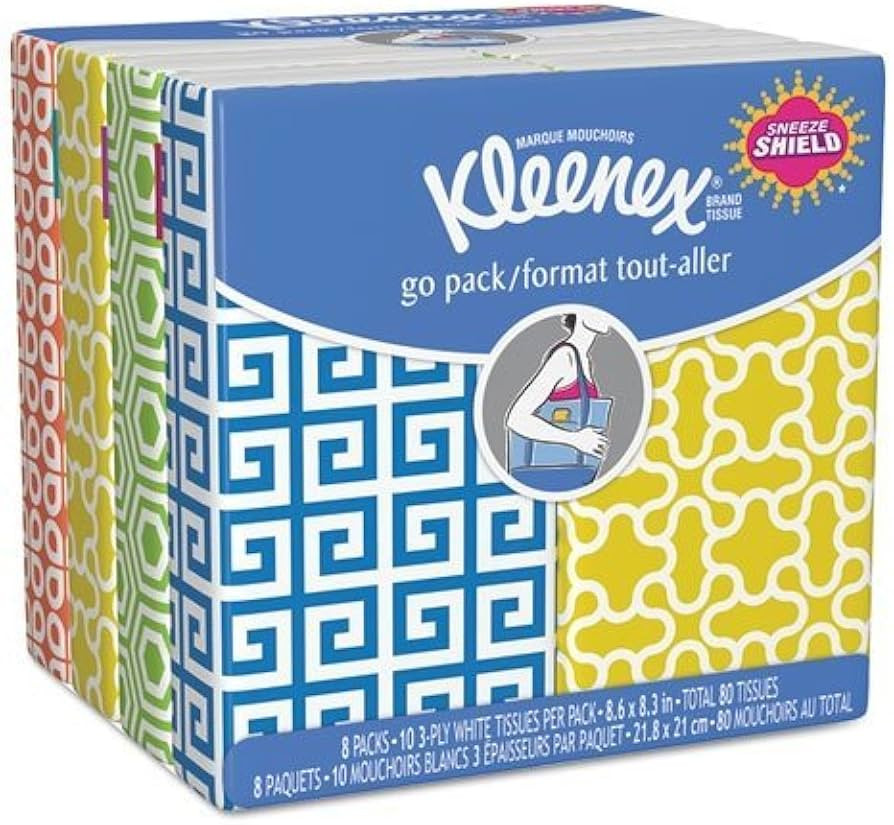 Kimberly-Clark Kleenex 3-Ply Pocket Packs Facial Tissues, 8 Count | Amazon (US)