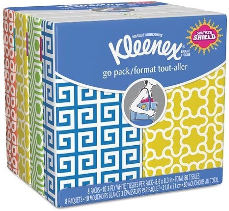 Kimberly-Clark Kleenex 3-Ply Pocket Packs Facial Tissues, 8 Count | Amazon (US)