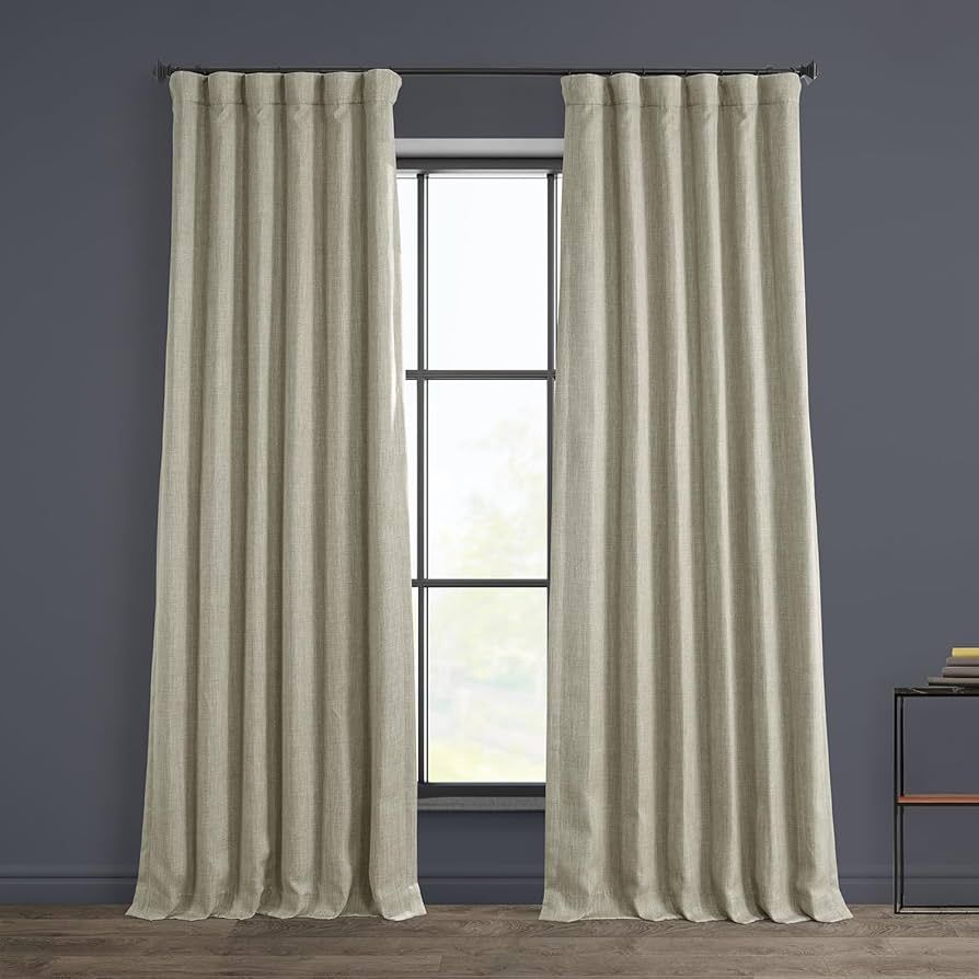 HPD Half Price Drapes Faux Linen Room Darkening Curtains - 84 Inches Long Luxury Linen Curtains f... | Amazon (US)