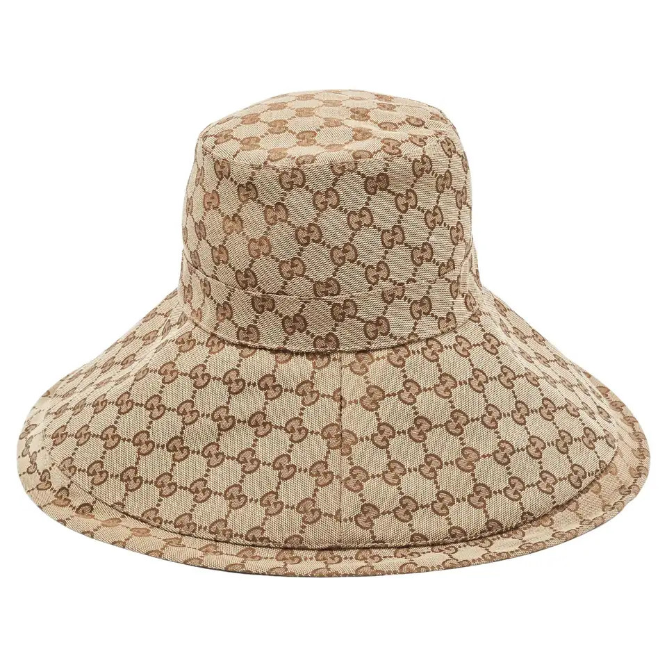 Gucci Brown GG Canvas Jacquard Wide Brim Bucket Hat S | 1stDibs