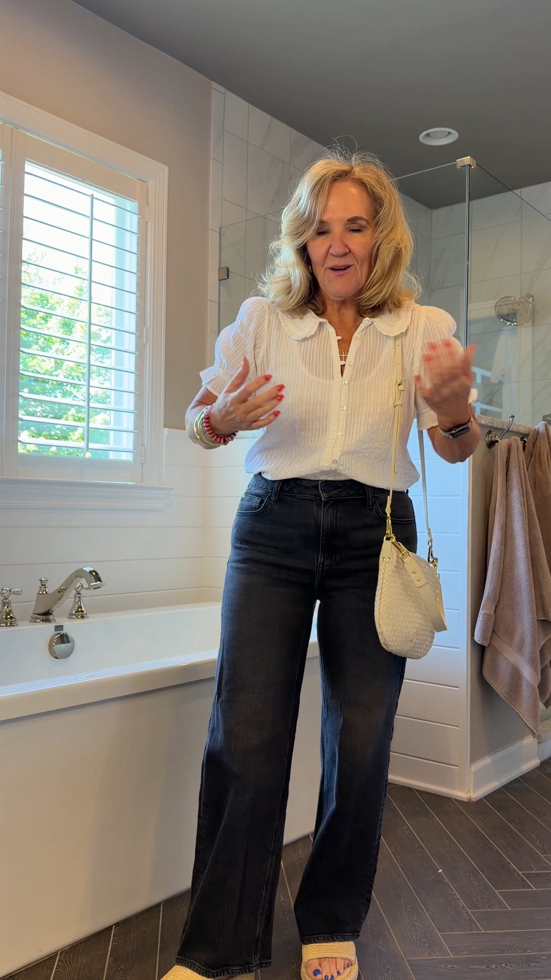 Blouse has been restocked. Wearing a medium.
Jeans size 29 I love this gray wash

#LTKootd #LTKOver40 #LTKTravel