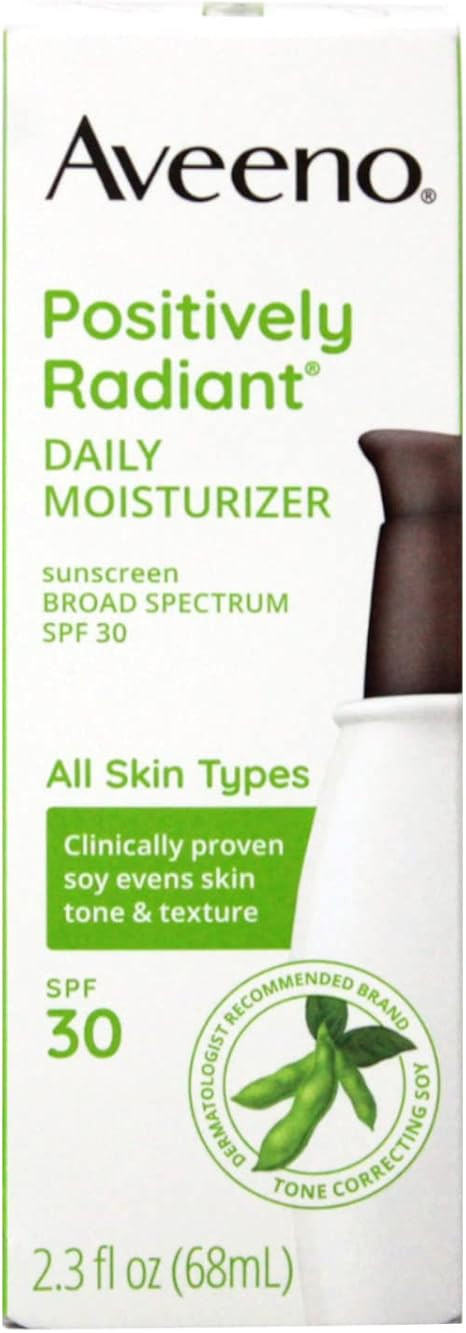 Aveeno Positively Radiant Daily Facial Moisturizer with Total Soy Complex and Broad Spectrum SPF ... | Amazon (US)