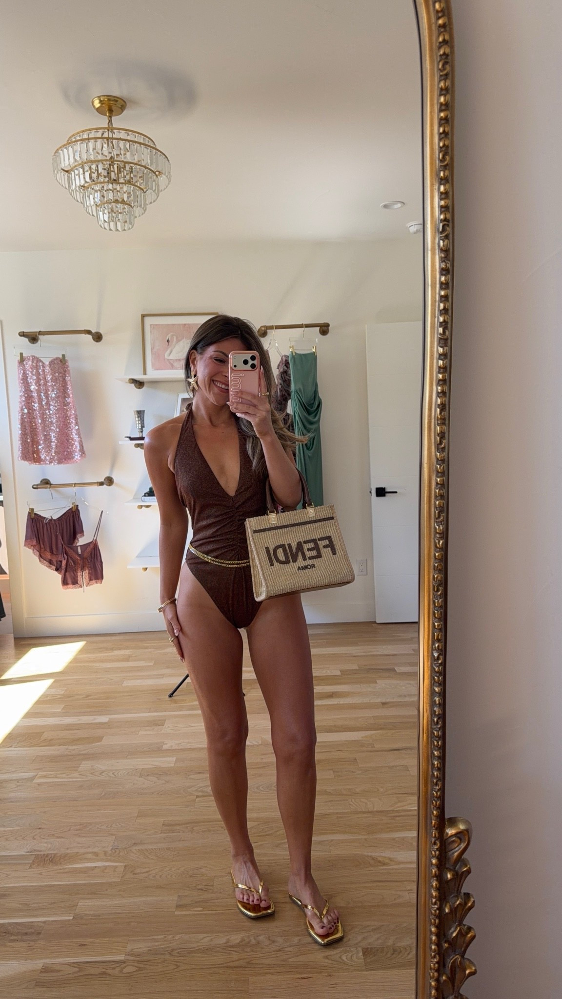cupshe brown metallic one-piece with plunging halter neckline and gold chain accent swim under $55 for every destination 🌴🌺

Cupshe code: chic

I’m 5’4” and wearing my usual smalls in all!

swim, bikini, one piece swimsuit, summer swim, cover up, resortwear, resort outfits, vacation outfits, vacation dresses, beach vacation outfits, summer vacation outfits, tropical vacation outfits, vacation outfit ideas, summer dresses, casual summer outfits, summer outfit ideas, everyday summer outfits, summer fashion finds

#LTKSeasonal #LTKTravel #LTKSwim