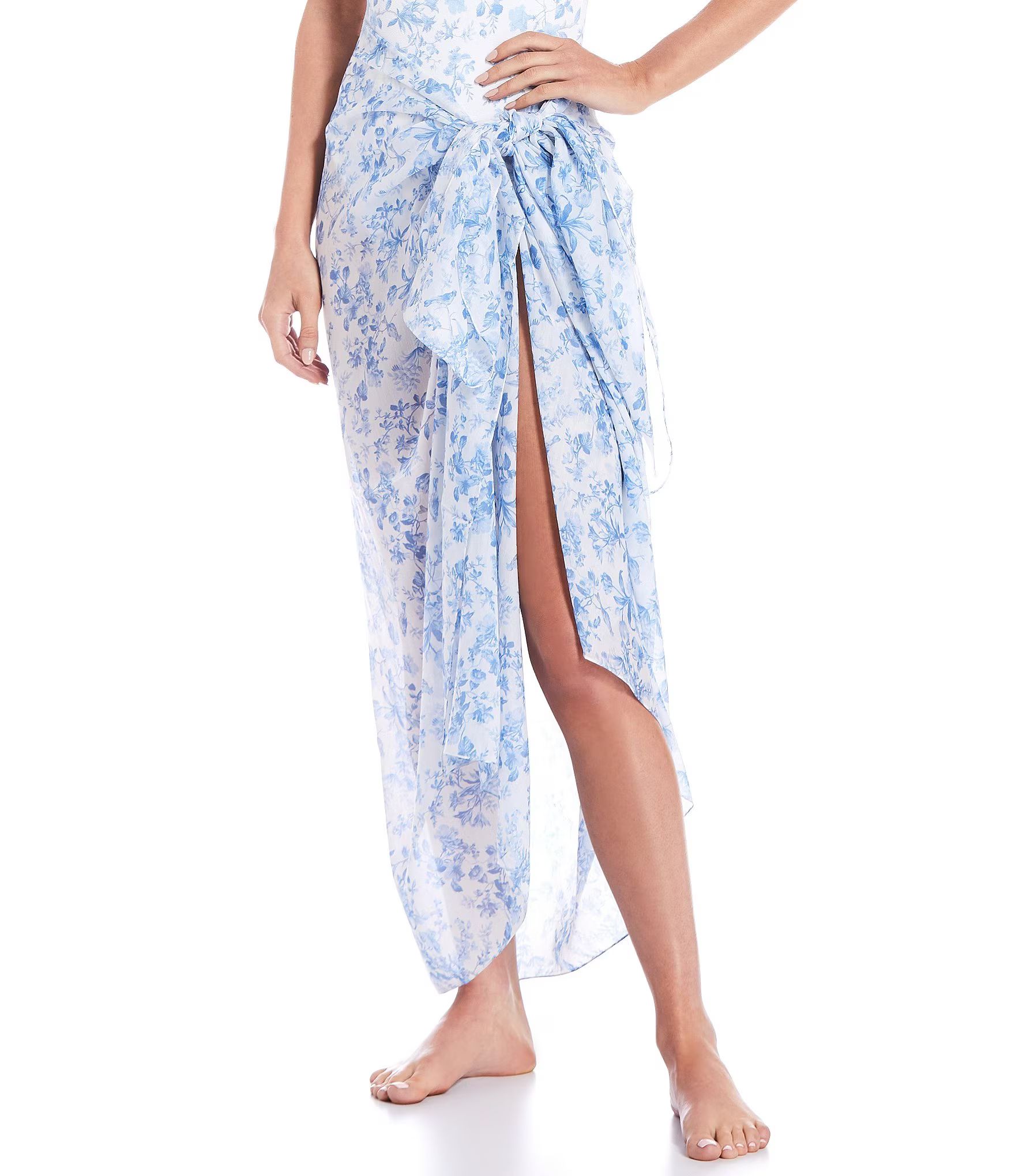 x Born on Fifth Family Matching Blue Bird Antibes Floral Print Pareo Sarong Swimsuit Cover Up | Dillard's