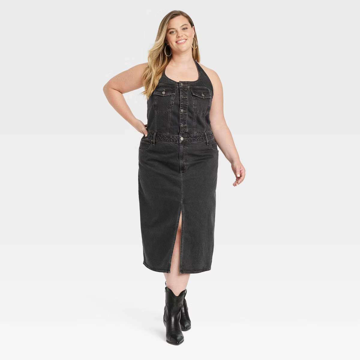 Women's Denim Midi Dress - Universal Thread™ Black Wash 22 | Target
