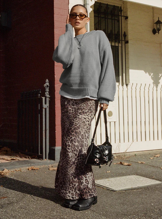 Manda Maxi Skirt Leopard | Princess Polly US