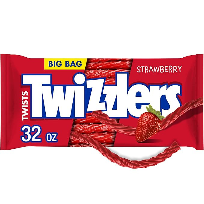 TWIZZLERS Twists Strawberry Flavored Licorice Style, Chewy Candy Big Bag, 32 oz | Amazon (US)