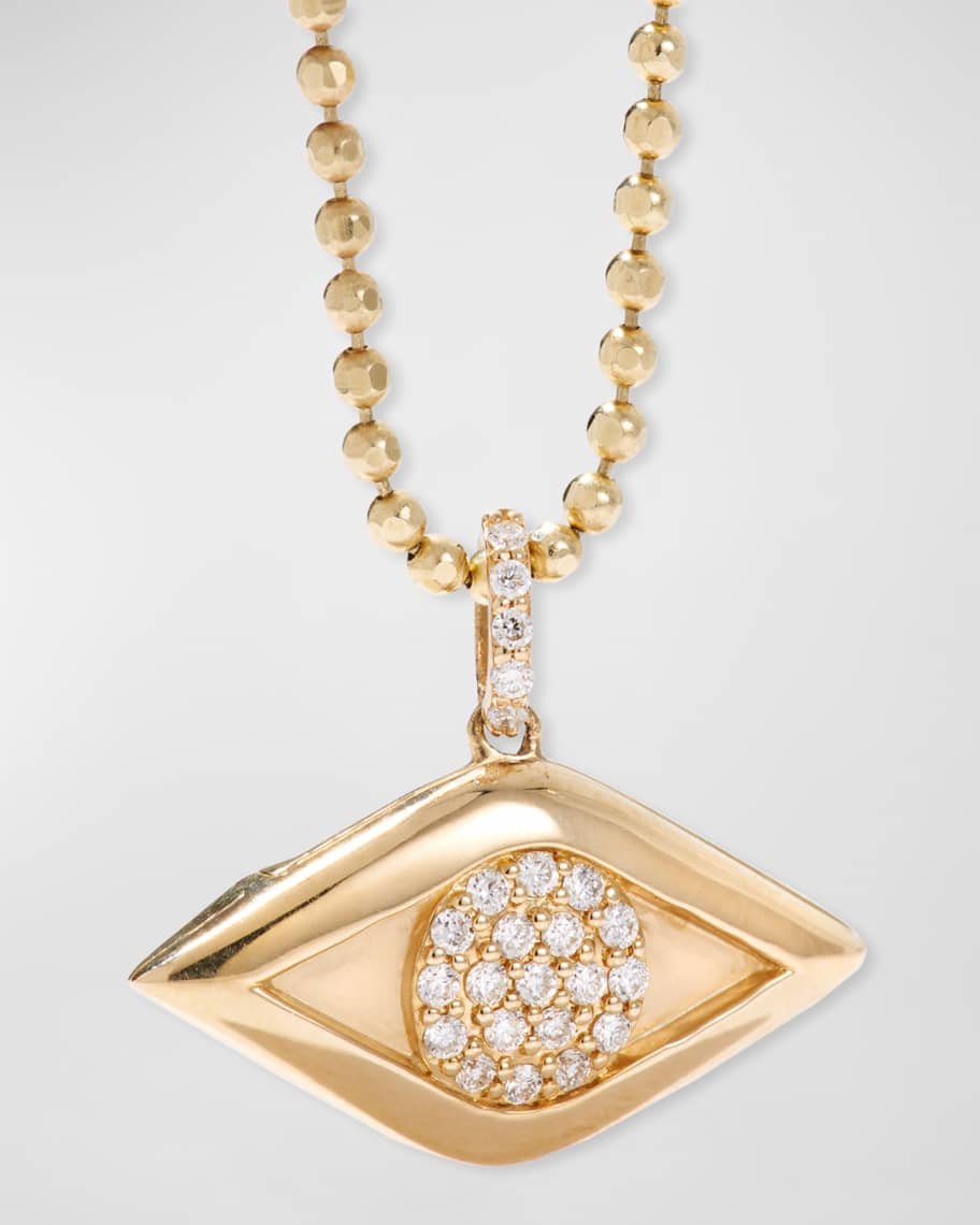 Sydney Evan 14k Diamond Evil Eye Locket Necklace | Neiman Marcus