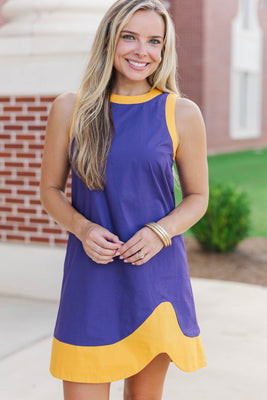 At The Edge Purple Shift Dress | The Mint Julep Boutique