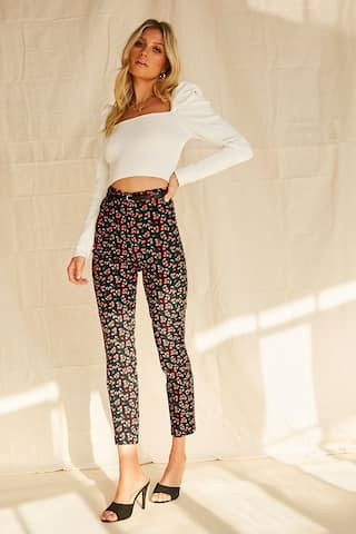 Belted Cherry Print Ankle Pants | Forever 21 (US)