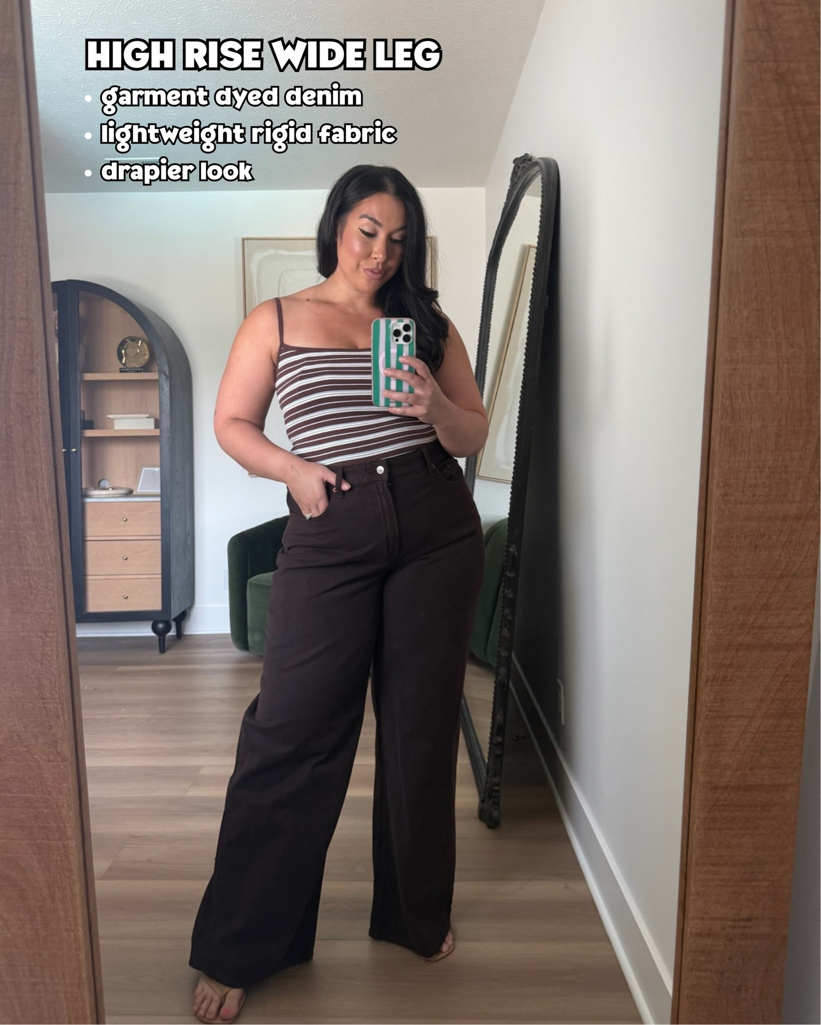 Garment dyed wide leg TTS size 33 

outfit inspo, midsize outfit, denim, ootd

#LTKMidsize #LTKSeasonal #LTKootd