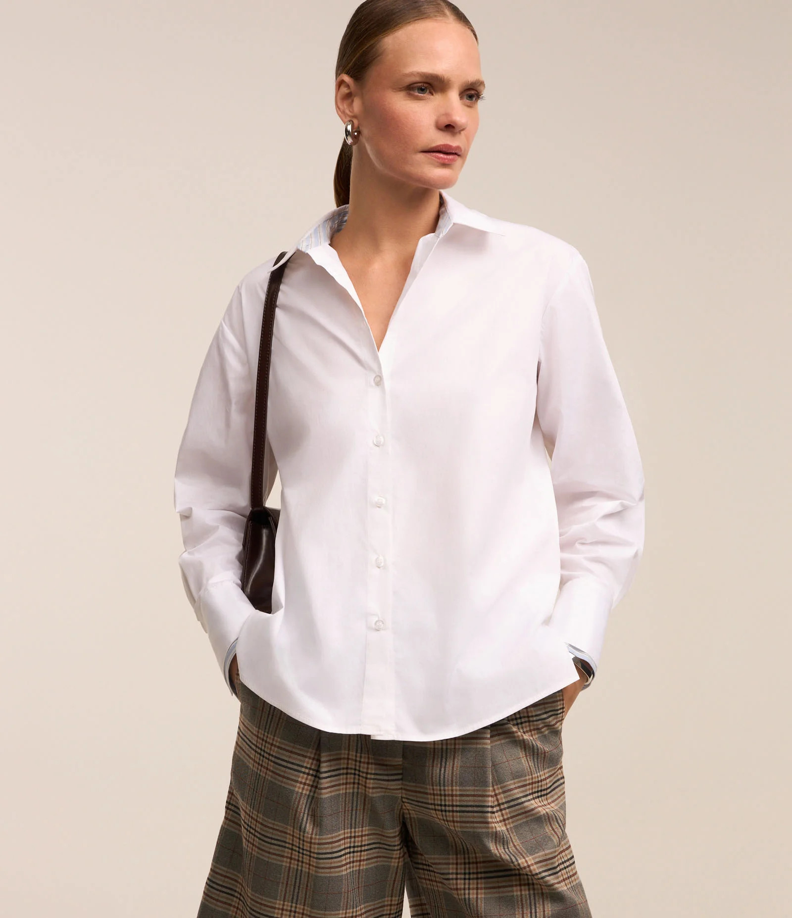 Camisa em Tricoline com Punhos Duplos Branco Neve - Lojas Renner | Renner (BR)