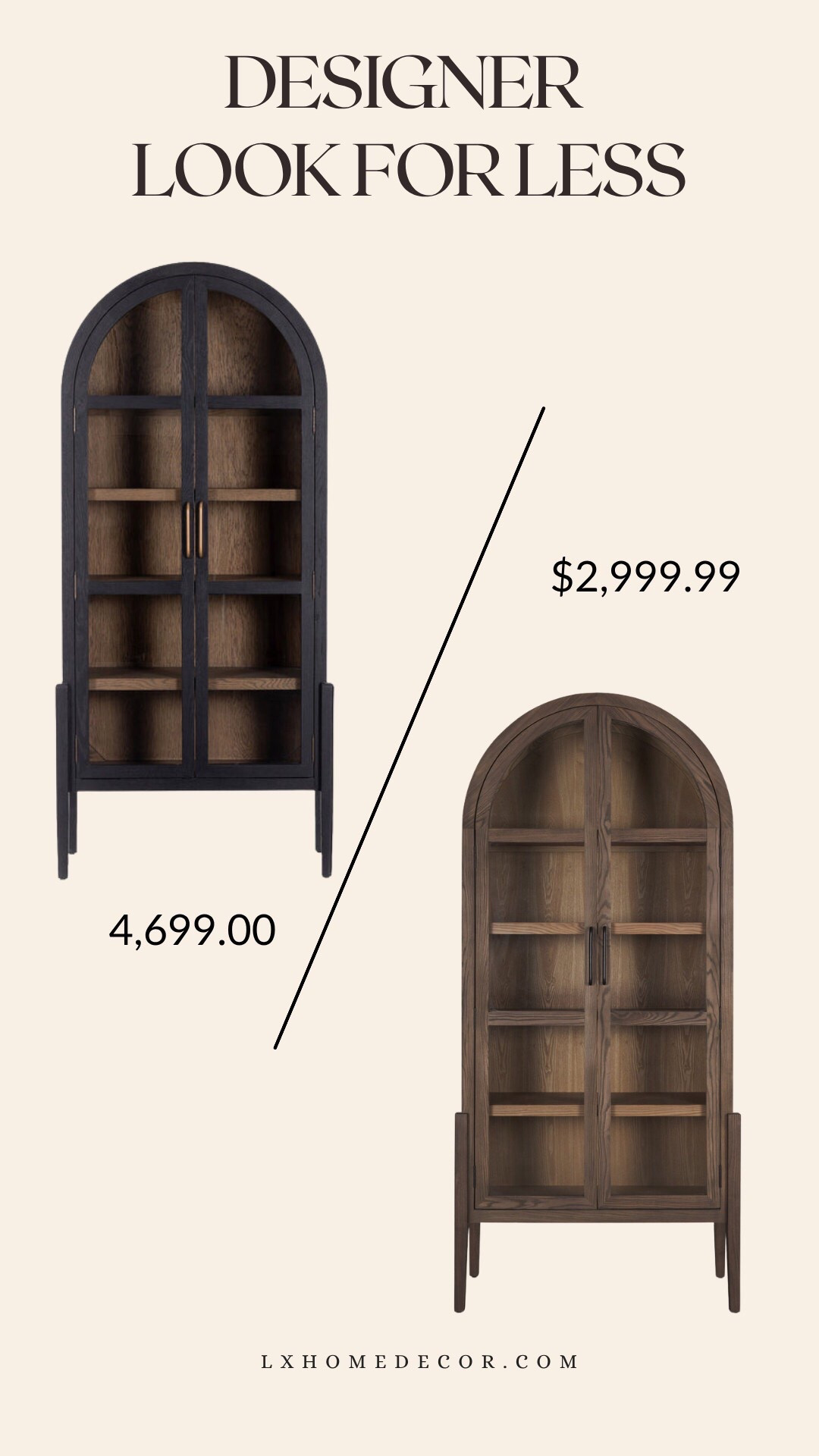 Designer Look for Less: The Wood Arch! 🤎
Obsessed with this dark wood arched cabinet! Get the sophisticated look of luxury wood furniture for so much less. This piece is perfect for a collected, high-end feel in your dining room or office. Don't miss this designer steal! 👇

#DesignerLookForLess, arched cabinet, dark wood, display cabinet, vintage style, affordable furniture, home styling, budget decor
 

Follow my LTK @lxhomedecor on the @shop.LTK app to view this post and get my exclusive app-only content!

#liketkit #LTKFindsUnder100 #LTKHome #LTKSaleAlert


#LTKHoliday #LTKCyberWeek #LTKSaleAlert