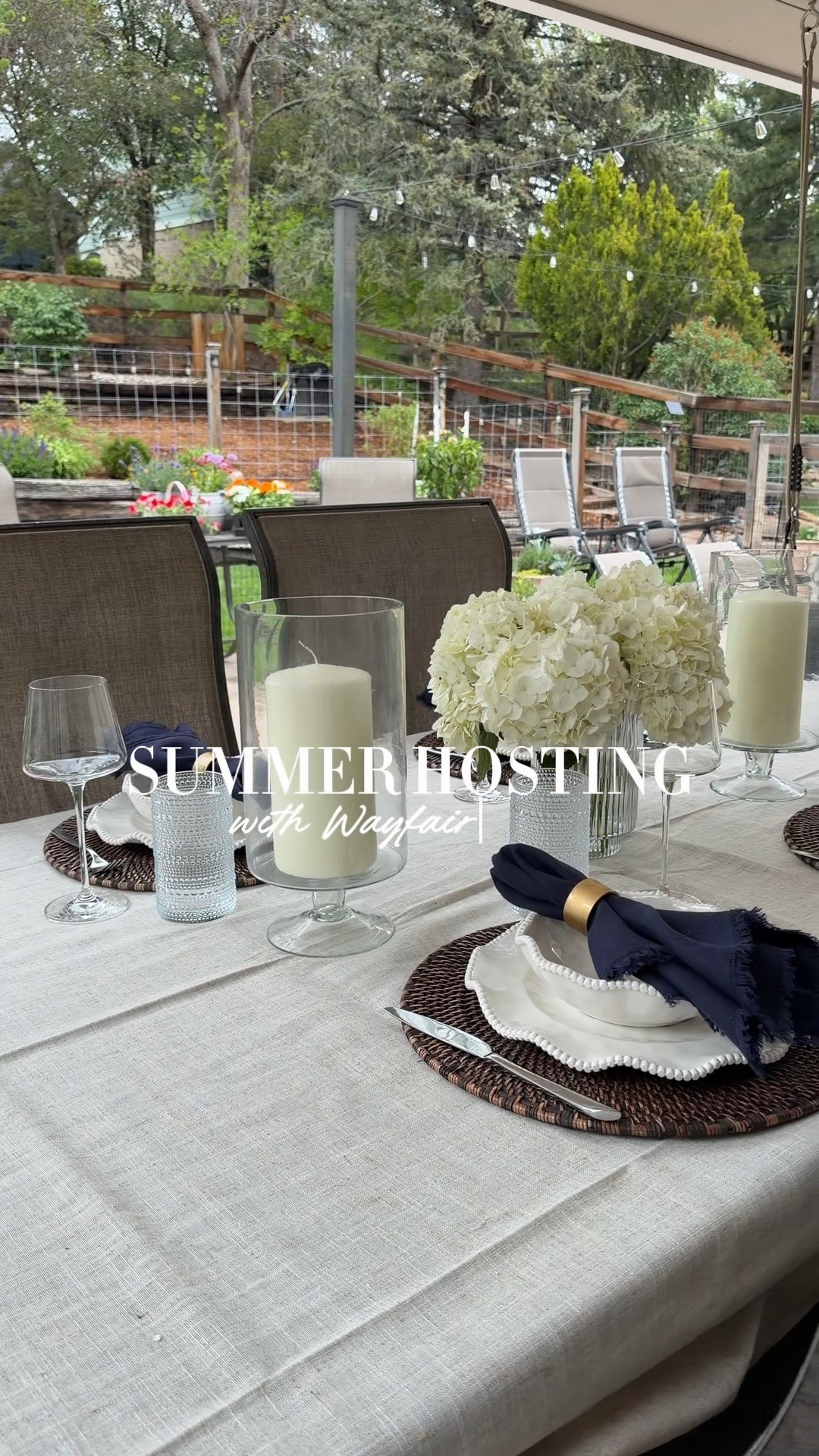 #ad All stocked up for summer hosting and I couldn’t love the way this table scape turned out any more! Everything I used is from @wayfair which made it so easy to put together and the quality of the pieces is 10/10. I will link everything up on my LTK!! #Wayfair #WayfairPartner #wishyouwerehere #outdoor #outdoordining #outdoortablescape 