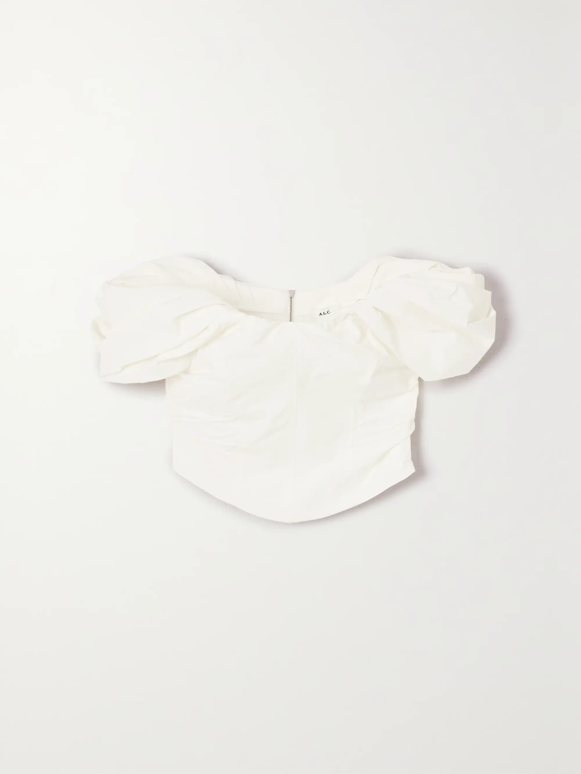 Nora off-the-shoulder gathered cotton-blend poplin top | NET-A-PORTER (US)