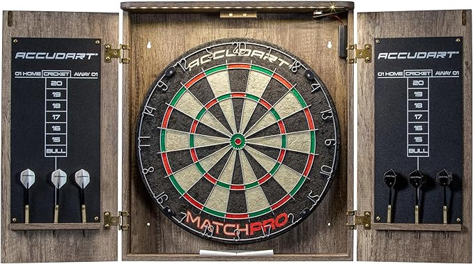 Accudart Match Pro Dartboard Cabinet Set - Official Size - Self Healing Sisal - Modern Style Wood... | Amazon (US)