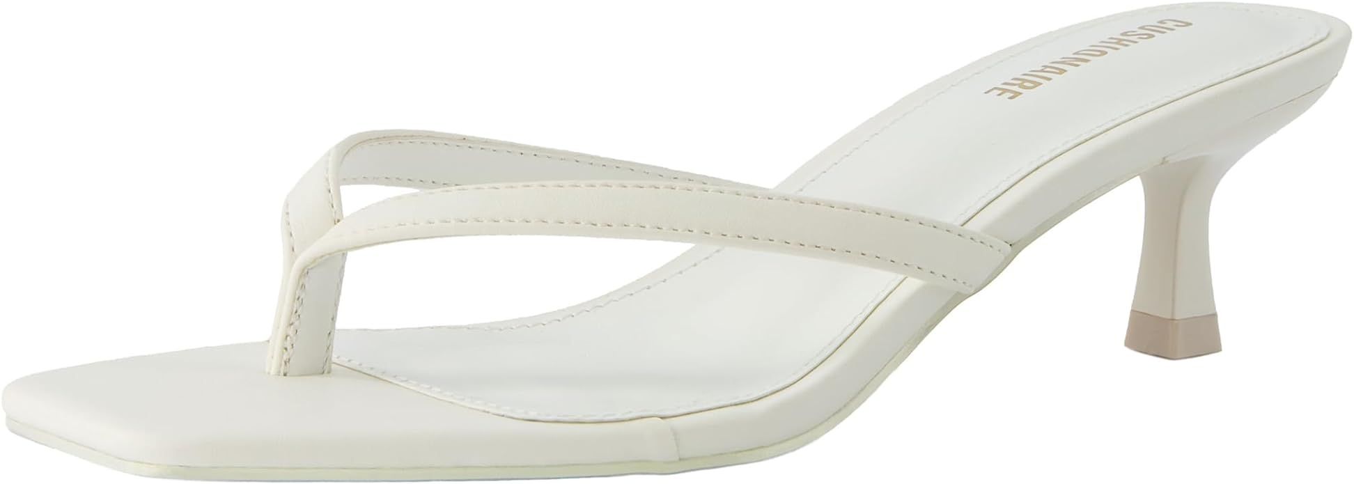 CUSHIONAIRE Women's Miami Kitten heel thong sandals +Memory Foam, Wide Widths Available | Amazon (US)