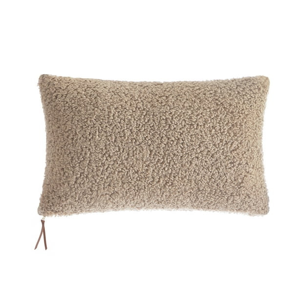 Better Homes & Gardens Teddy Plush Throw Pillow, 14" X 24", Oatmeal - Walmart.com | Walmart (US)