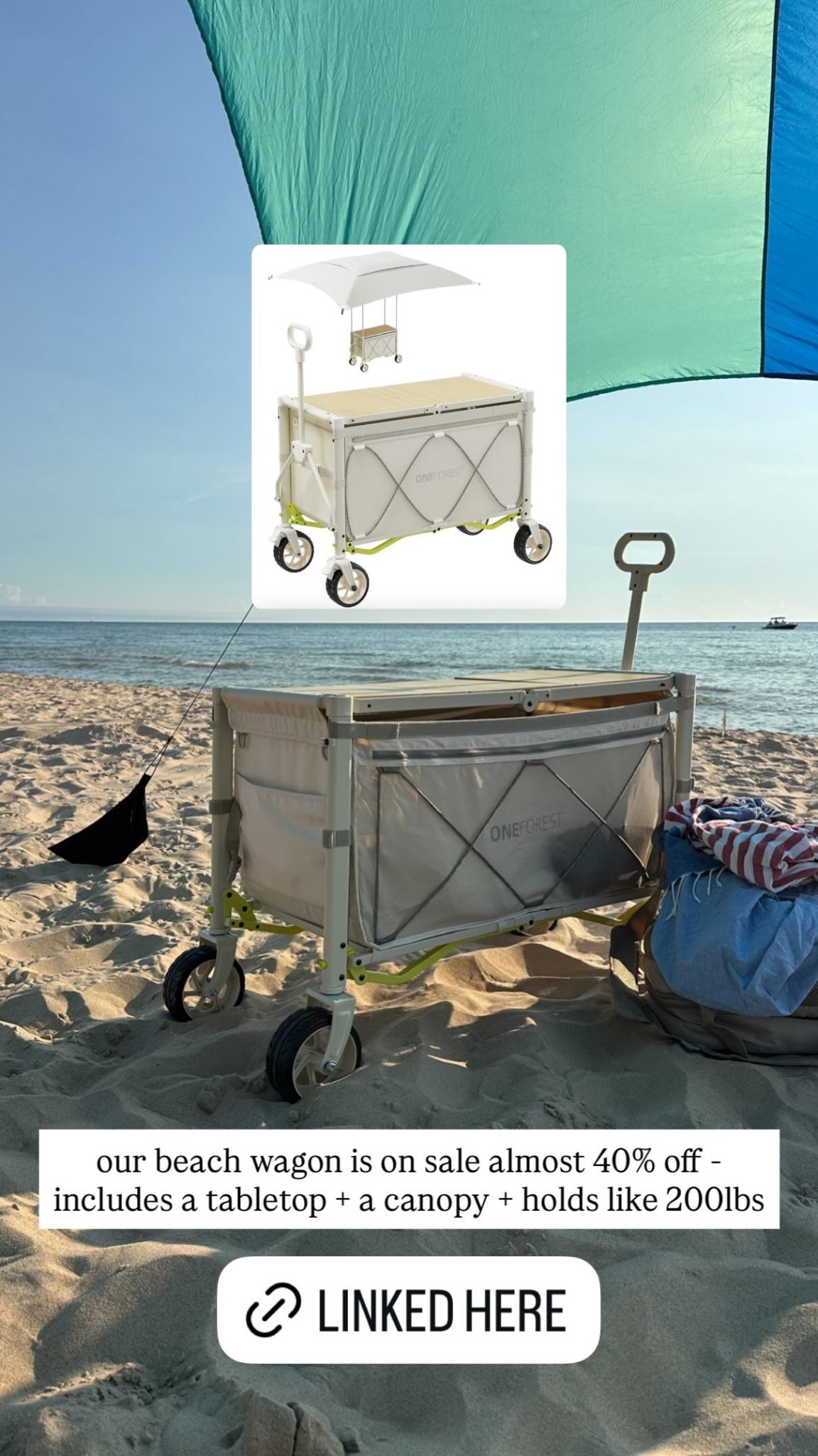 our beach wagon is on sale almost 40% off - includes a tabletop + a canopy + holds like 200lbs

#LTKTravel #LTKSeasonal #LTKSaleAlert