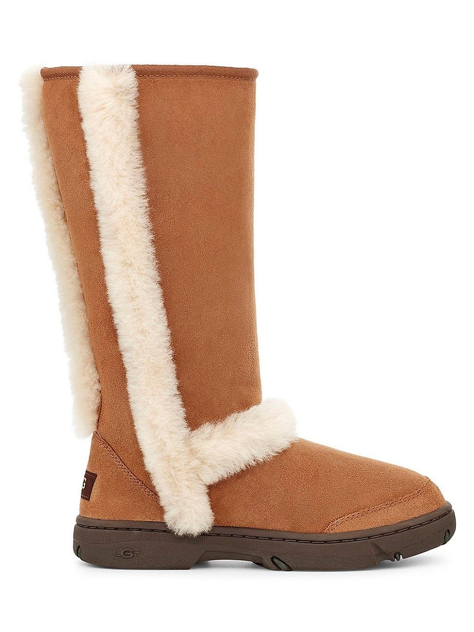 Women's Sunburst Suede & Fur Tall Boots - Chestnut - Size 5 | Saks Fifth Avenue