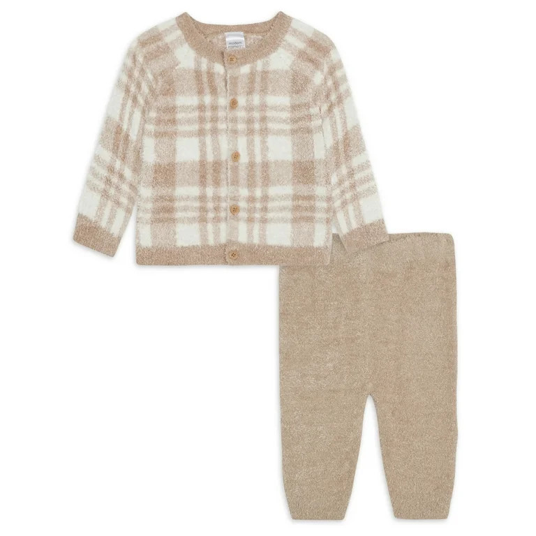 Modern Moments by Gerber Baby Boy or Girl Gender Neutral Long Sleeve Cozy Cardigan Sweater & Pant... | Walmart (US)