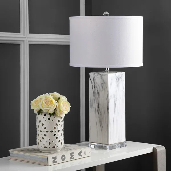 Vanderbilt 30" Black/White Marble Table Lamp Set (Set of 2) | Wayfair North America