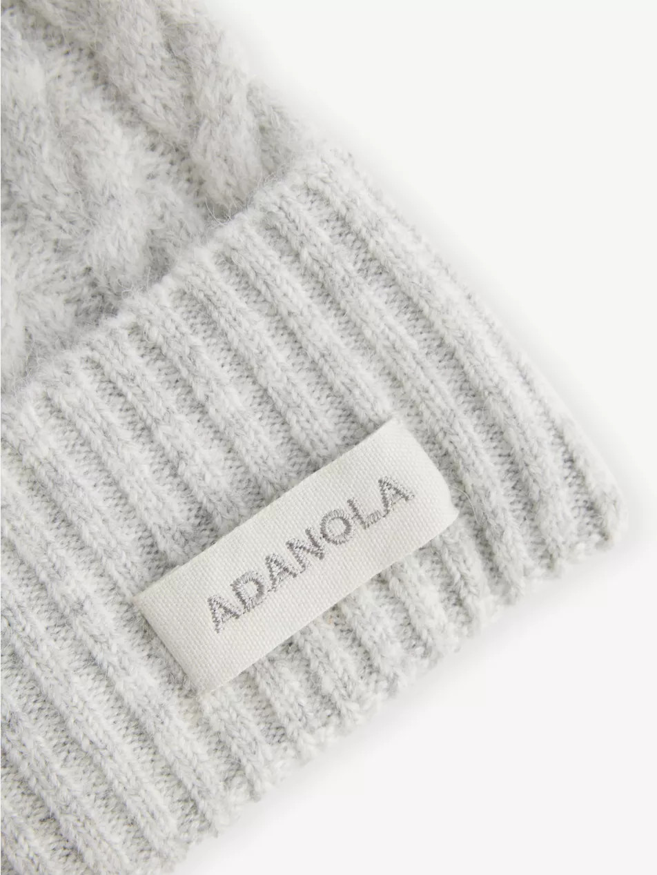 Logo-Patch Cable Knit Beanie | Selfridges