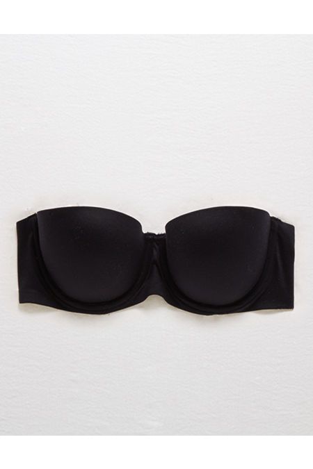 Aerie Real Sunnie Strapless Lightly Lined Bra Women's True Black 36B | American Eagle Outfitters (US & CA)