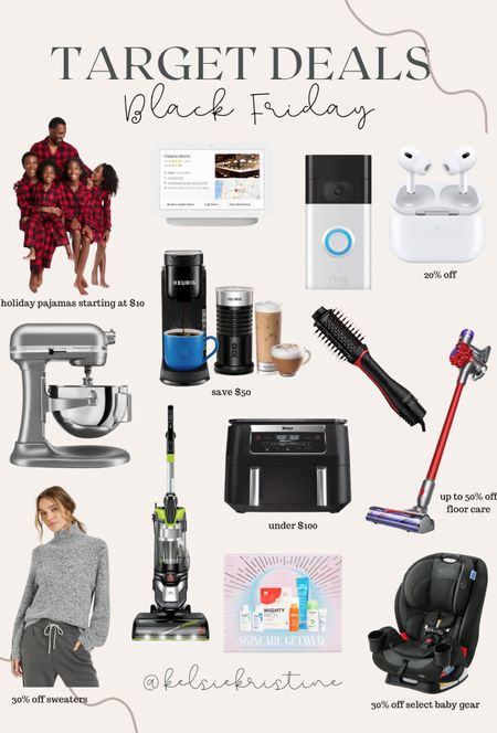 Target early Black Friday deals, so many great sales on vacuums, air fryers, kitchen essentials, revlon hair dryer, sweaters, holiday pajamas, AirPods, car seats and more 

#LTKsalealert #LTKCyberweek