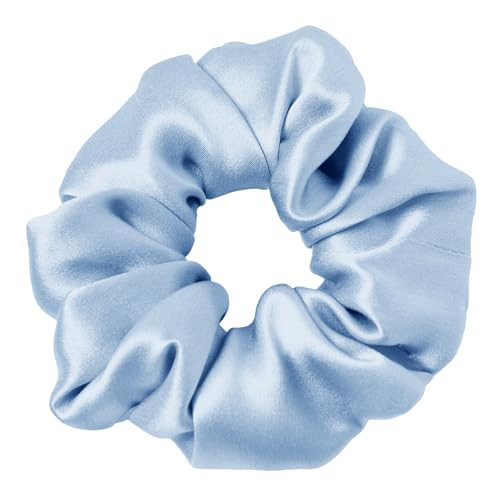 LILYSILK Silk Hair Scrunchies/Ties for Frizz & Breakage Prevention, 100% Mulberry, No Damage, Elastic ponytail Holders, 1Pc, Sky Blue | Amazon (US)
