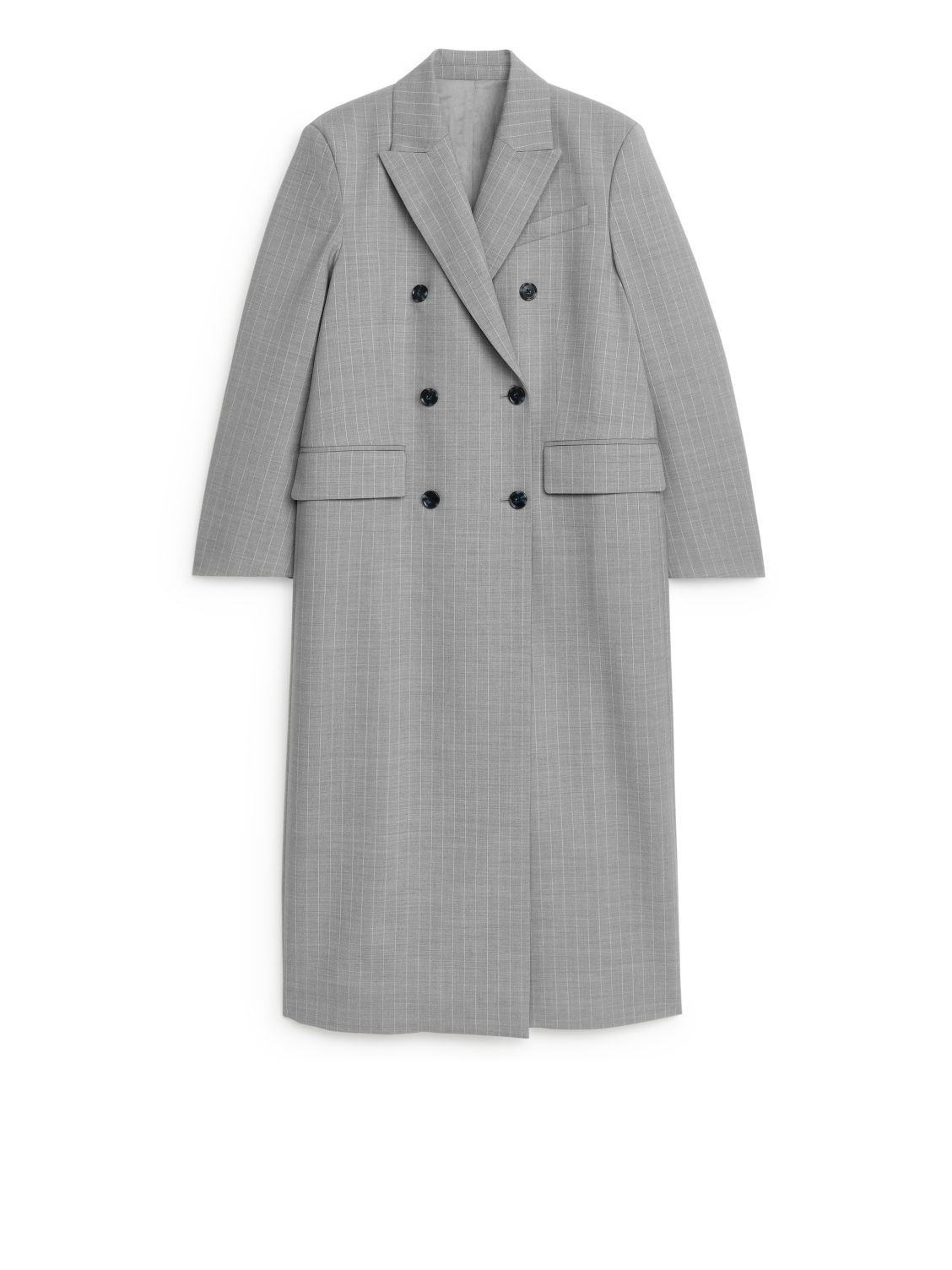 Tailored Pinstripe Coat - Grey | ARKET (US&UK)