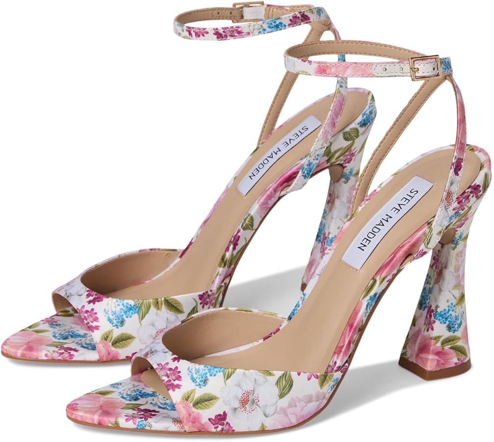 Steve Madden Women's Beki Heeled Sandal, Floral Multi, 8 | Amazon (US)