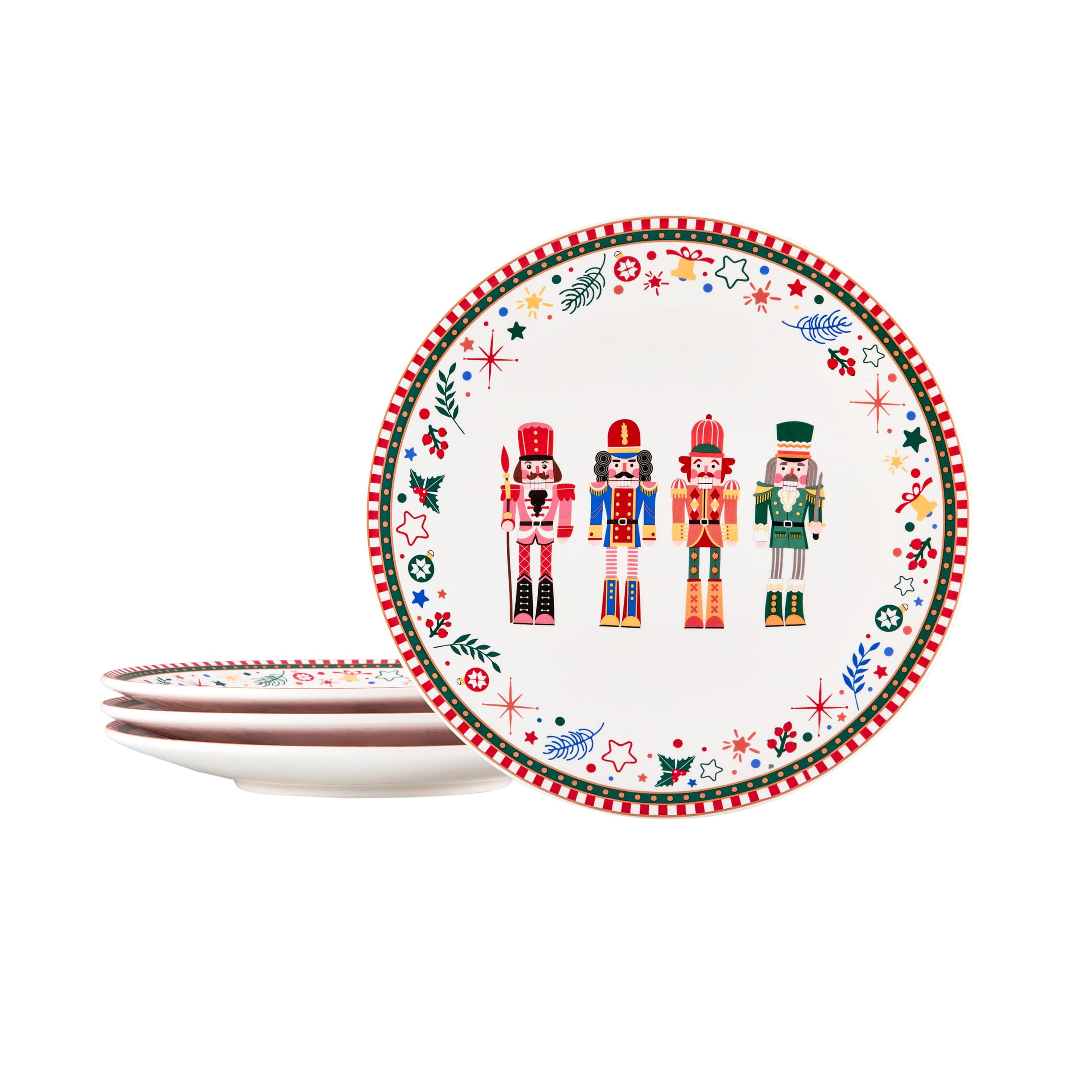 Bico Christmas Soldier Dinner Plates Set of 4, 11 Inch Large Ceramic Plates for Pasta, Steak, Sty... | Amazon (US)