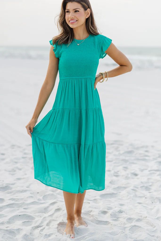 Learn From The Best Emerald Green Smocked Dress | The Mint Julep Boutique