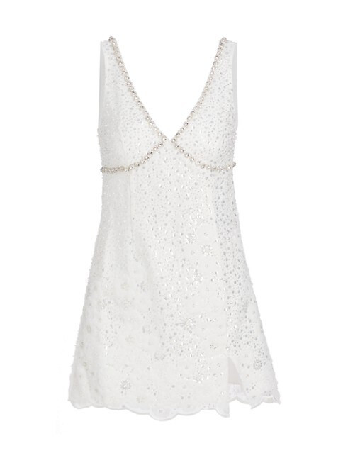 Embellished V-Neck Minidress | Saks Fifth Avenue