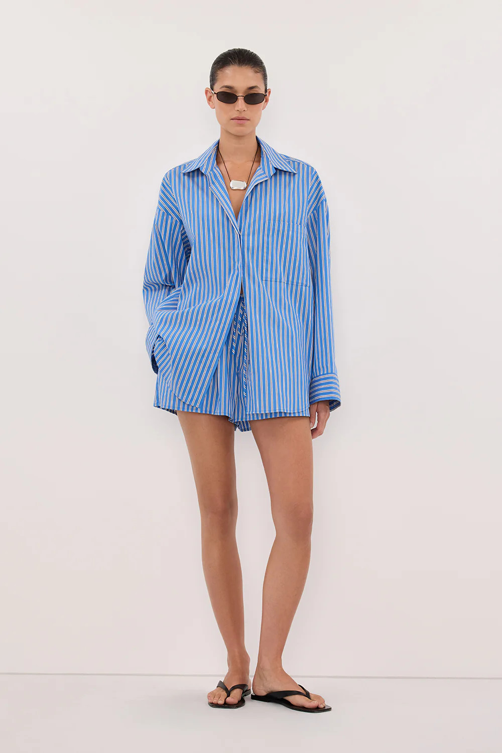 MISHA AZURE STRIPE SHIRT | DISSH
