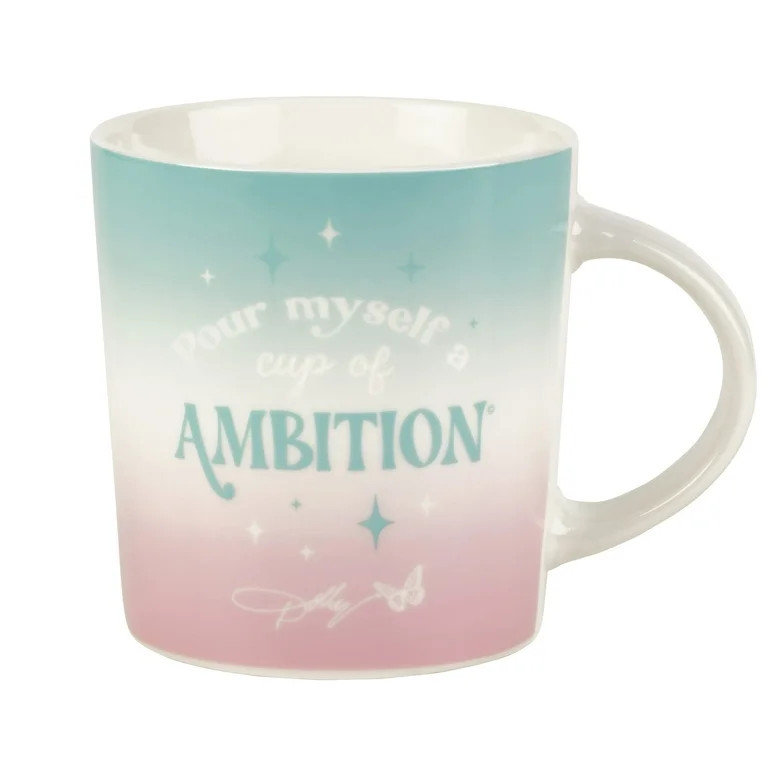 Dolly Parton Face 18 oz Porcelain Can Mug, Pink & Turquoise | Walmart (US)