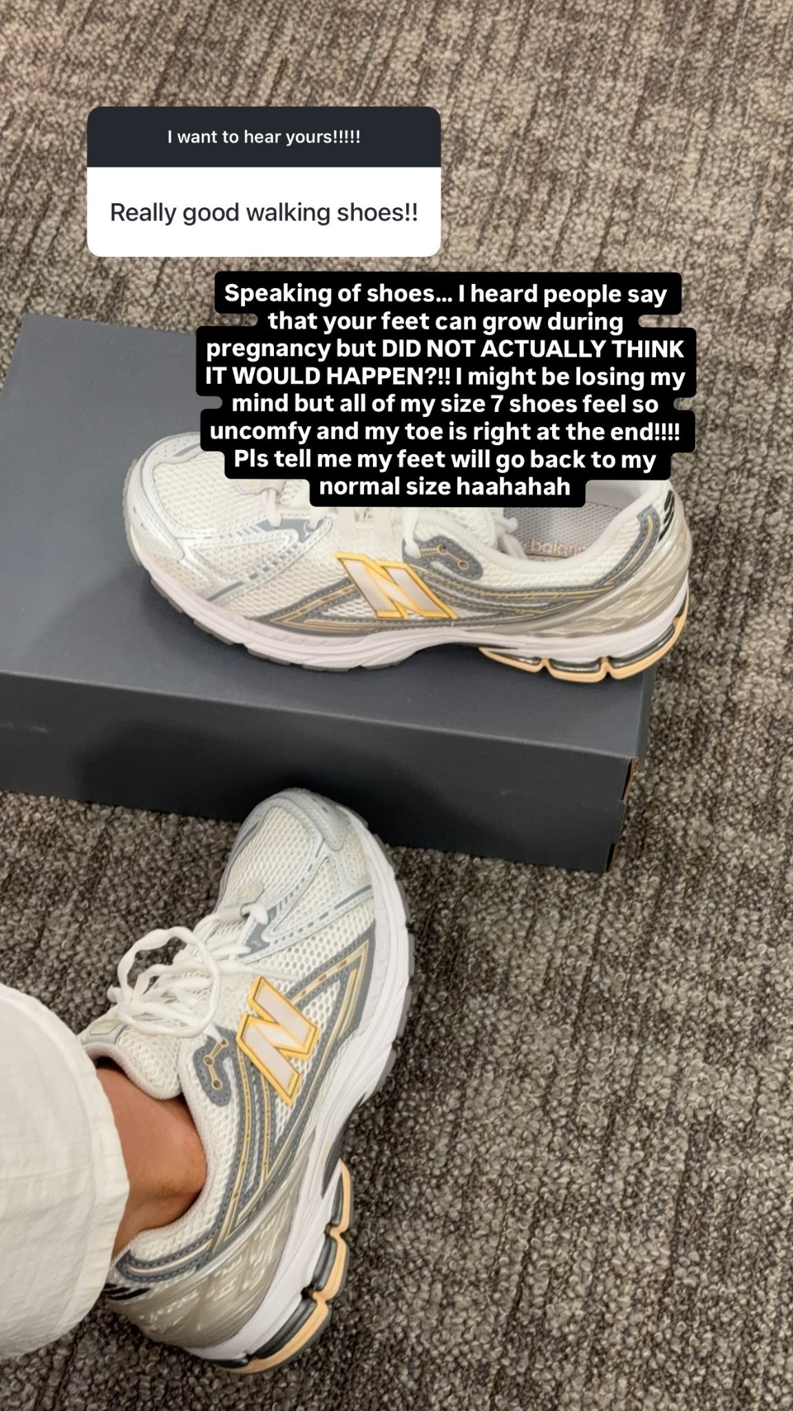 Speaking of shoes… I heard people say that your feet can grow during pregnancy but DID NOT ACTUALLY THINK IT WOULD HAPPEN?!! I might be losing my mind but all of my size 7 shoes feel so uncomfy and my toe is right at the end!!!! Pls tell me my feet will go back to my normal size haahahah

These New Balance 1906R running sneakers are on sale right now for the Nordstrom Anniversary sale! Price goes up after August 9th!

#LTKActive #LTKootd #LTKSaleAlert